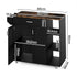 Kitchen Island Cart on Wheels with Charging Station, Black, 83x38x82cm