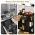 Kitchen Island Cart on Wheels with Charging Station, Black, 83x38x82cm