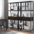 Metal Bookcase With Drawers, Dark Walnut & Black, 90x30x180cm, 6 Shelves