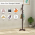 Solid Wood Coat Rack Stand in Natural Finish for Entryway, 80x180cm