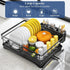 Large Dish Drying Rack with Drainboard Black