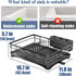 Large Dish Drying Rack with Drainboard Black