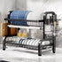 Compact 2-Tier Dish Drying Rack with Drainboard