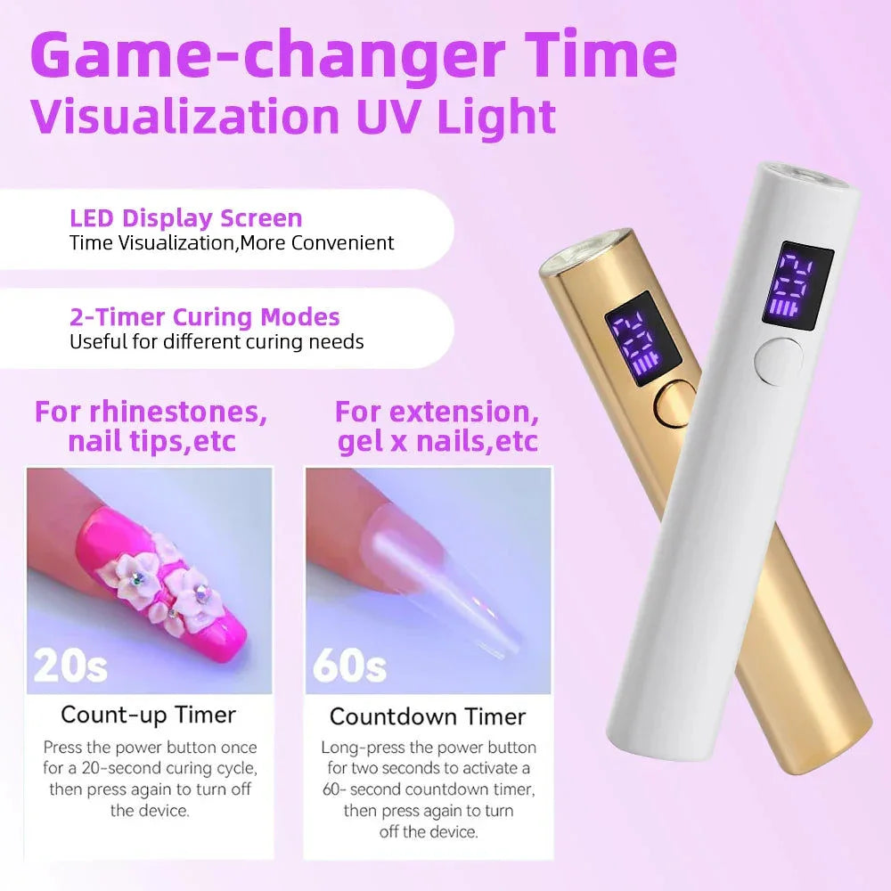 Mini UV LED Nail Dryer Lamp USB Gold