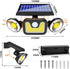 Outdoor Solar Security Light with 3 Adjustable Heads for Garden & Patio