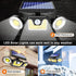 Outdoor Solar Security Light with 3 Adjustable Heads for Garden & Patio