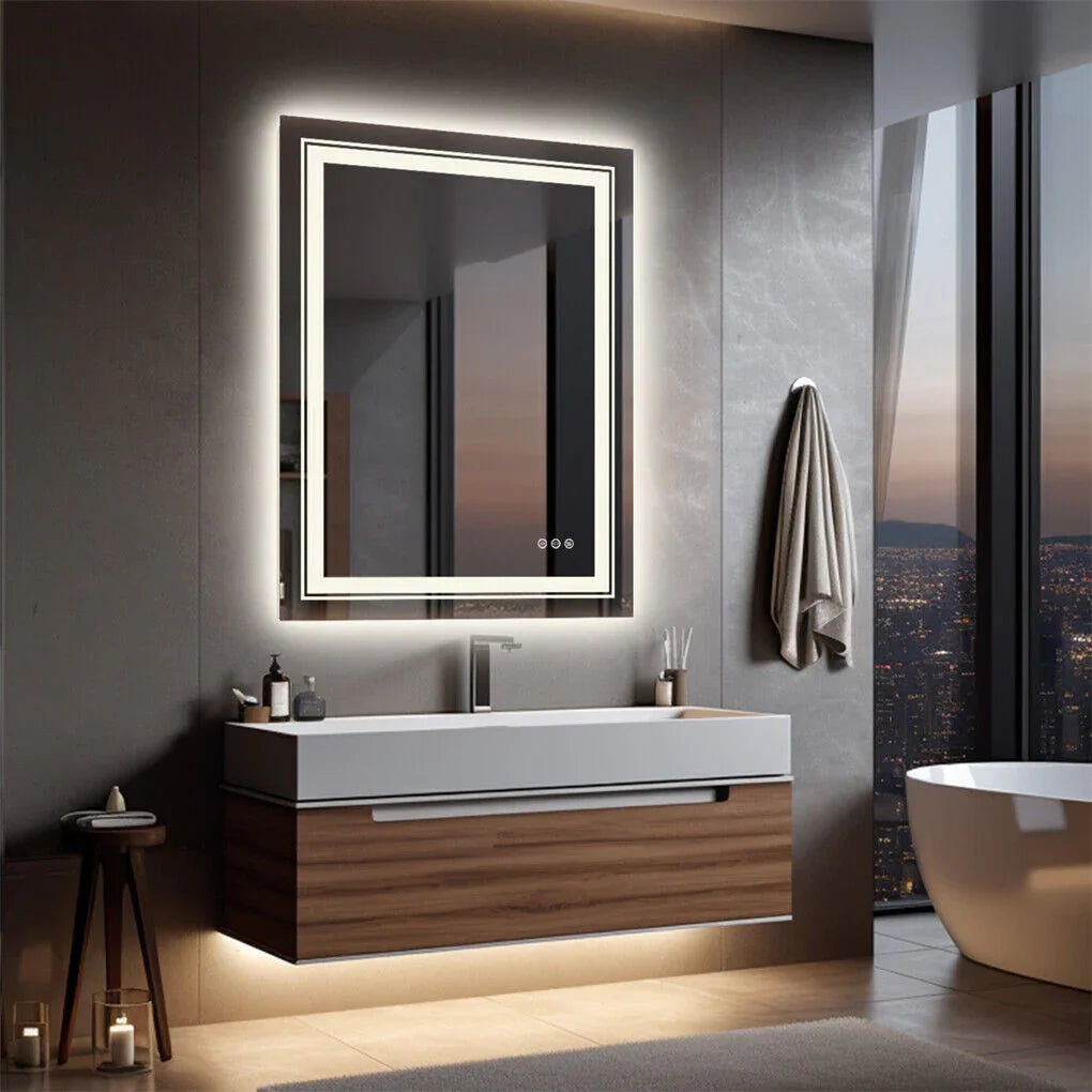 LED Bathroom Mirror 700x900mm Anti-Fog Shatterproof