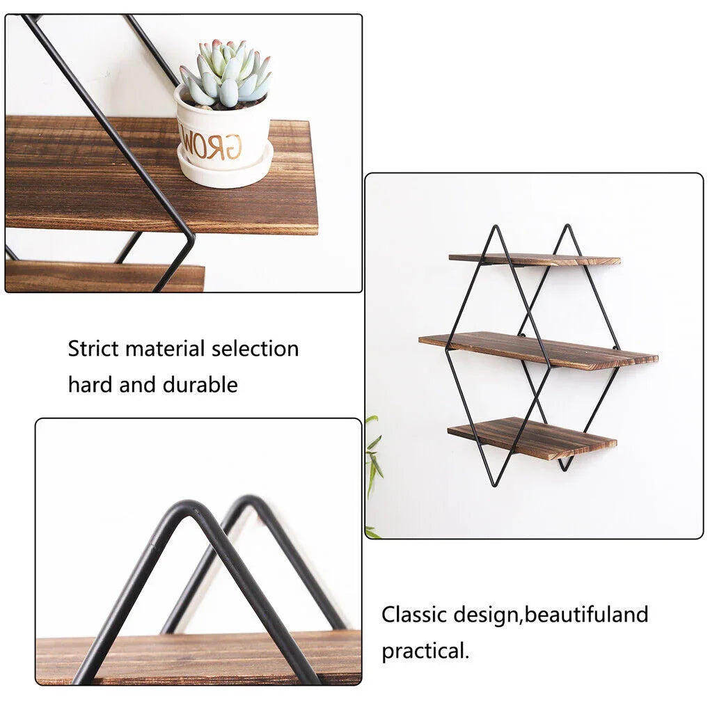 Vintage Rustic Wooden Floating Shelves