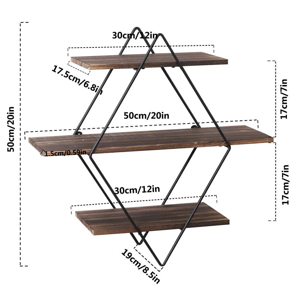 Vintage Rustic Wooden Floating Shelves