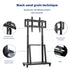 32-80 Rolling TV Stand with 2-Tier Shelf Adjustable Mount