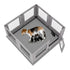 Dog Whelping Box 8 Panels Puppy Pen with Pad