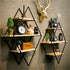 3 Tier Diamond Metal Floating Shelves Wall Mounted Display