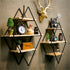 3-Tier Rustic Floating Wall Shelves Wood Display Books