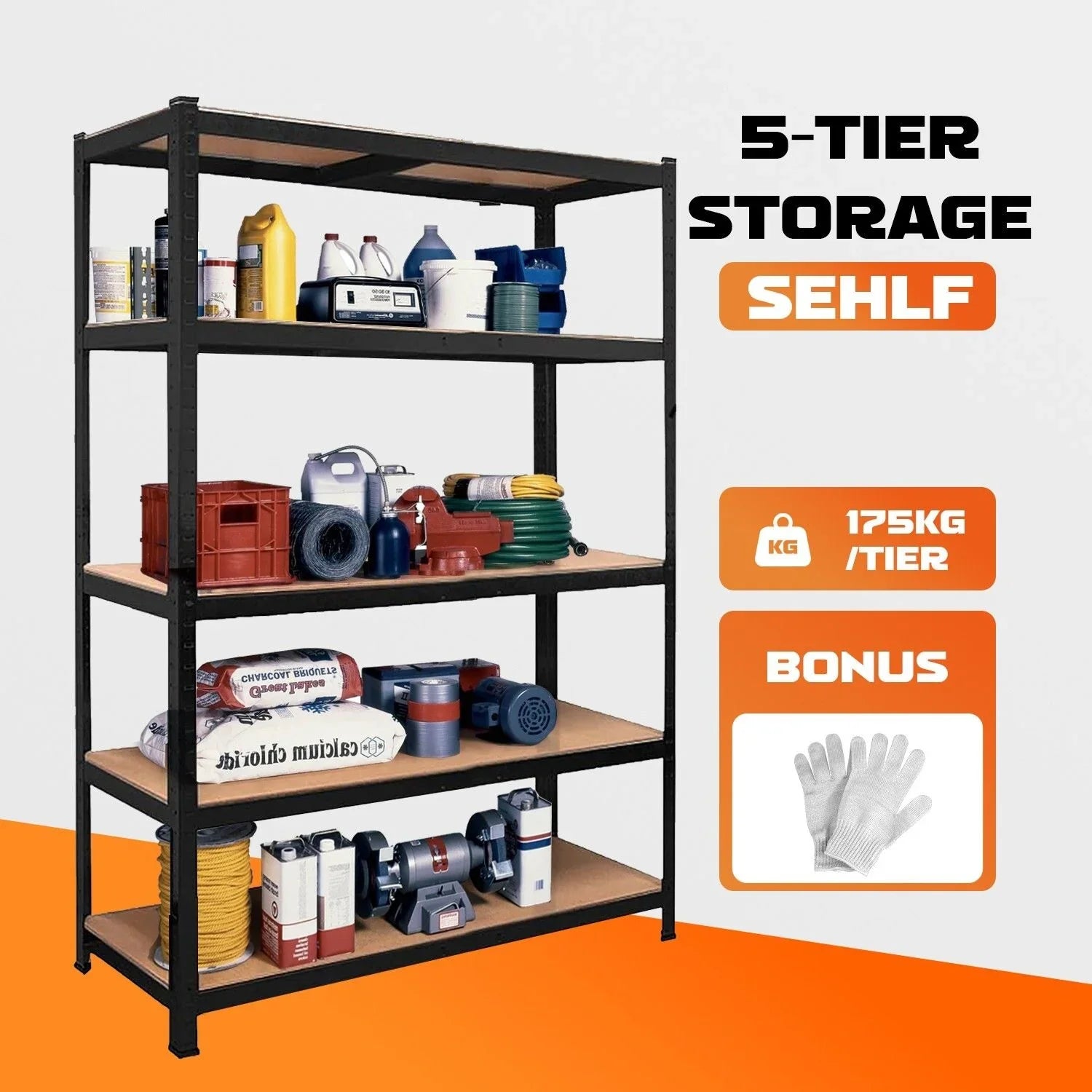 Heavy Duty Steel Warehouse Shelving Rack Storage 180cm