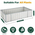 Galvanised Steel Raised Garden Rectangle Bed 160x80x42cm No-Screw Oval