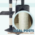 Cat Tower Tree Scratching Post Dark Grey Condo 112cm