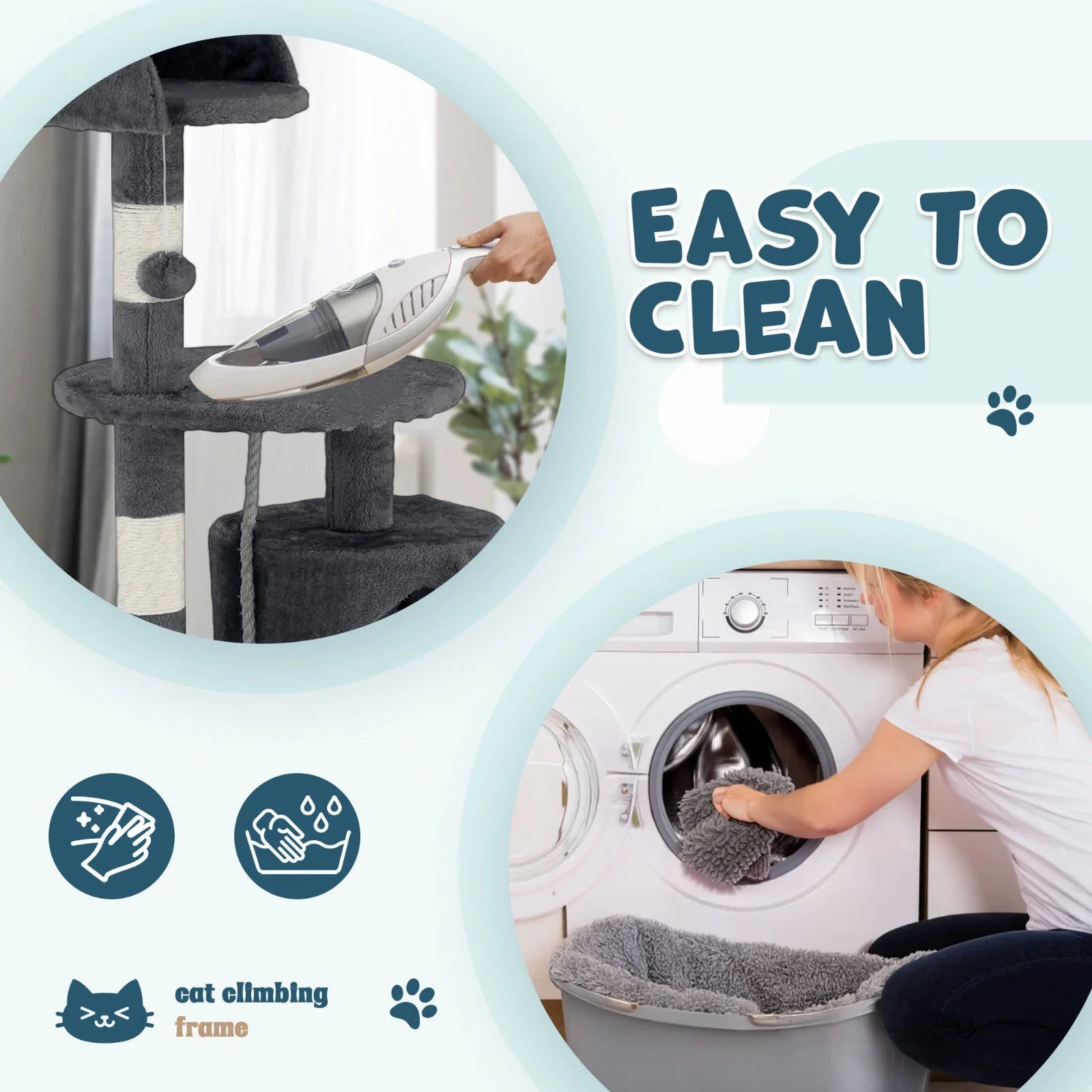 Cat Tower Tree Scratching Post Dark Grey Condo 112cm