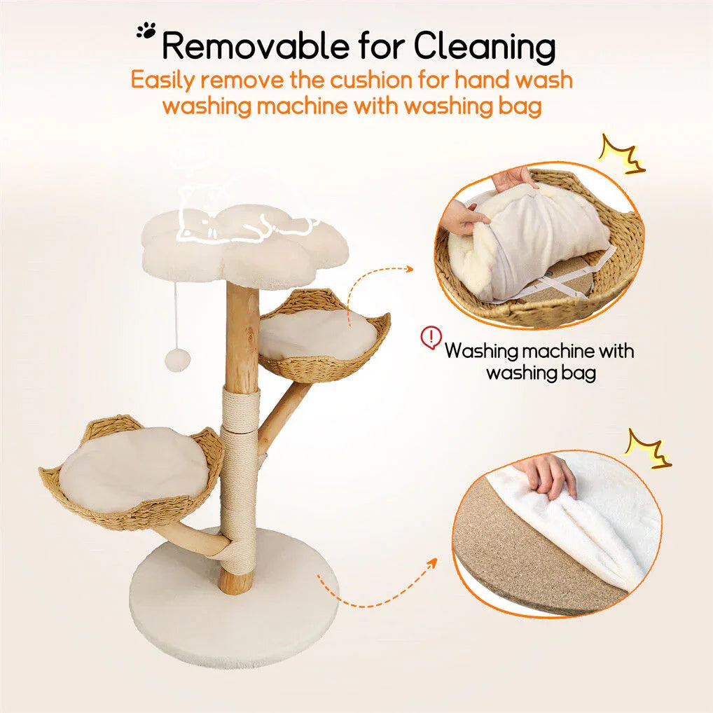 Cat Tree Tower Condo Scratcher Bed Sisal Plush Toy Ball