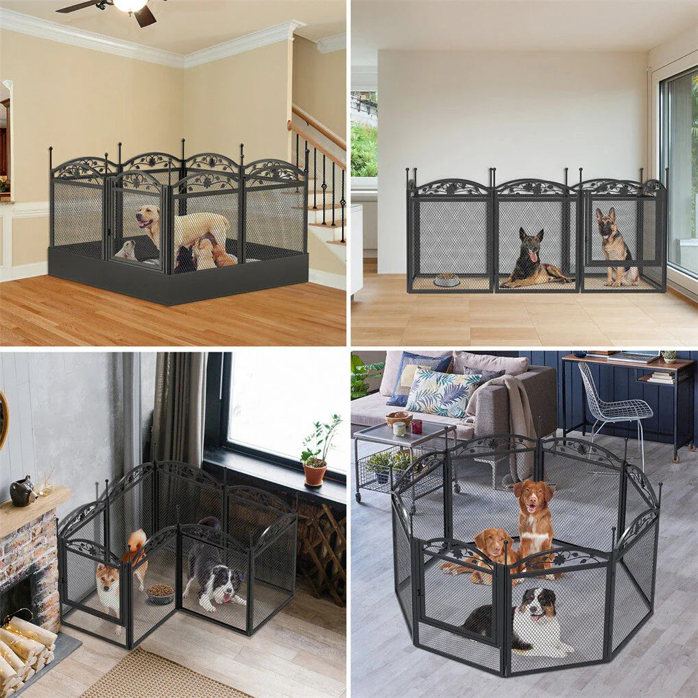 XL Metal Dog Playpen Indoor Fence with Waterproof Pad