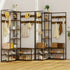 Corner Coat Stand with Shoe Bench Metal & MDF Organizer