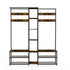 Corner Coat Stand with Shoe Bench Metal & MDF Organizer