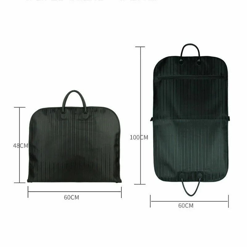 Blue Men Suit Garment Bag Zippered Dustproof Travel Organizer