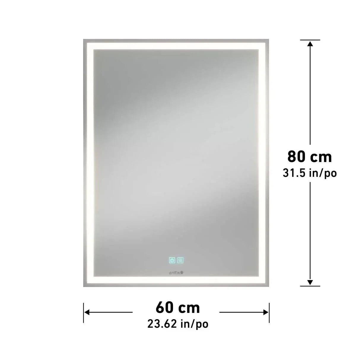 Aurea integrated led plug in wall mirror