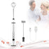 Silver Rechargeable Electric Milk Frother Handheld 3 Speeds