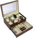 12 Slot PU Leather Lockable Watch and Jewelry Storage Boxes (Brown)