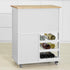 Kitchen Trolley with Wine Racks, Portable Workbench and Serving Cart for Bar or Dining