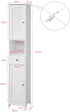 Freestanding Tall Bathroom Cabinet 170x32x30 cm
