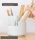 360 degree rotating multi-functional pen holder with 3 separate layer for office desk organiser (Grey)