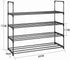 4-Tier Stainless Steel Shoe Rack Storage Organizer to Hold up to 20 Pairs of Shoes (80cm, Black)