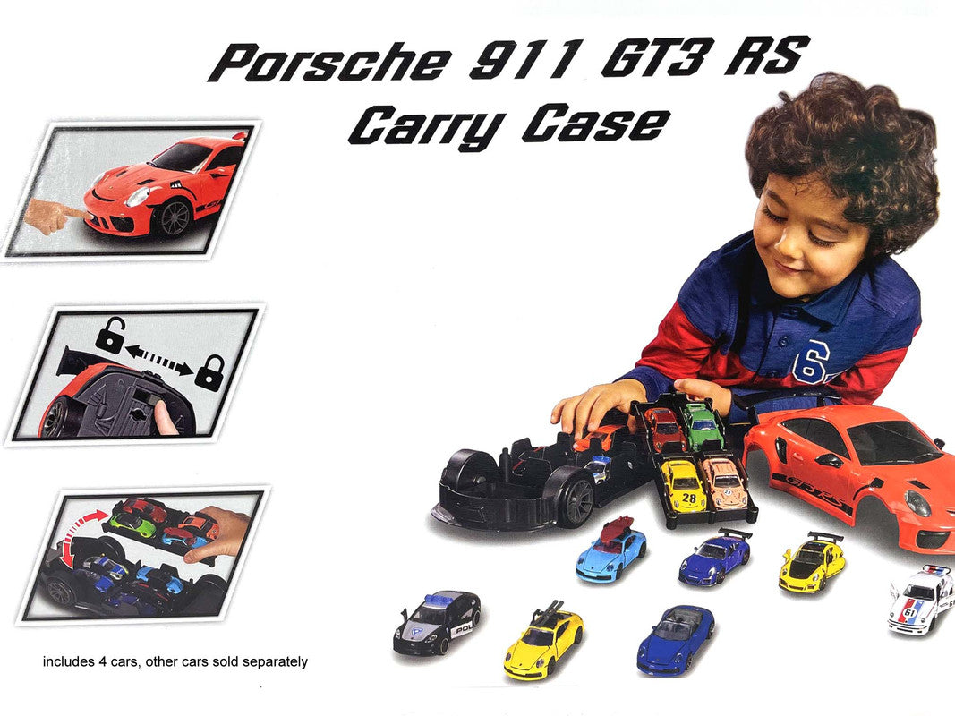 Porsche 911 GT3 RS Carry Case Playset including 4x Diecast Model Cars