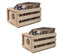 Twin Pack Crosley Vinyl LP Record Storage Crate Natural Wood