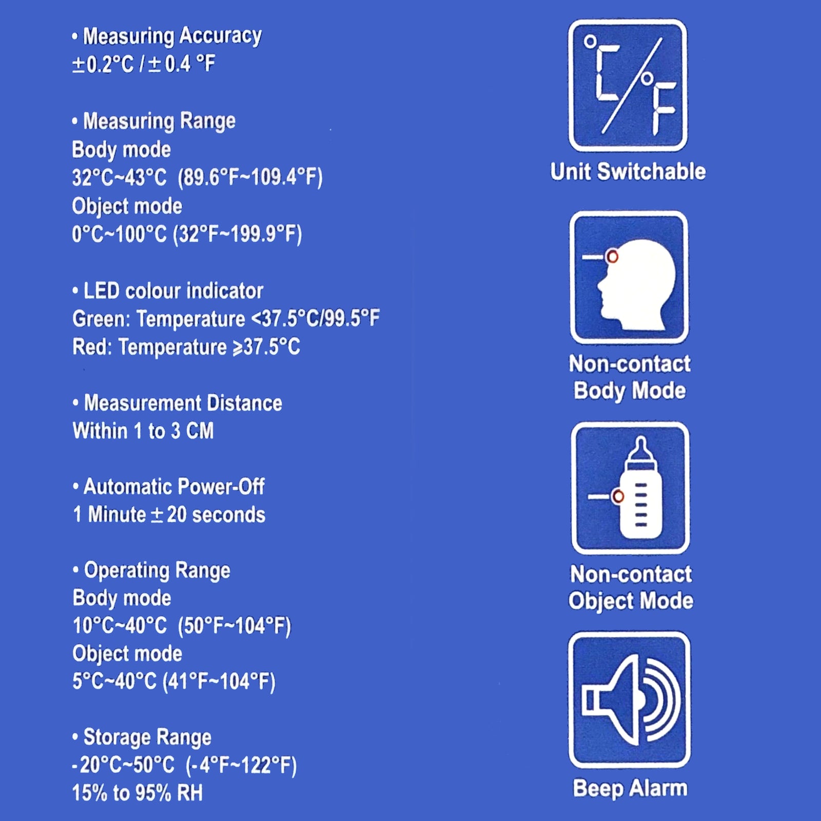 Non Contact Infra Red Forehead & Body Thermometer Australian ARTG Registered