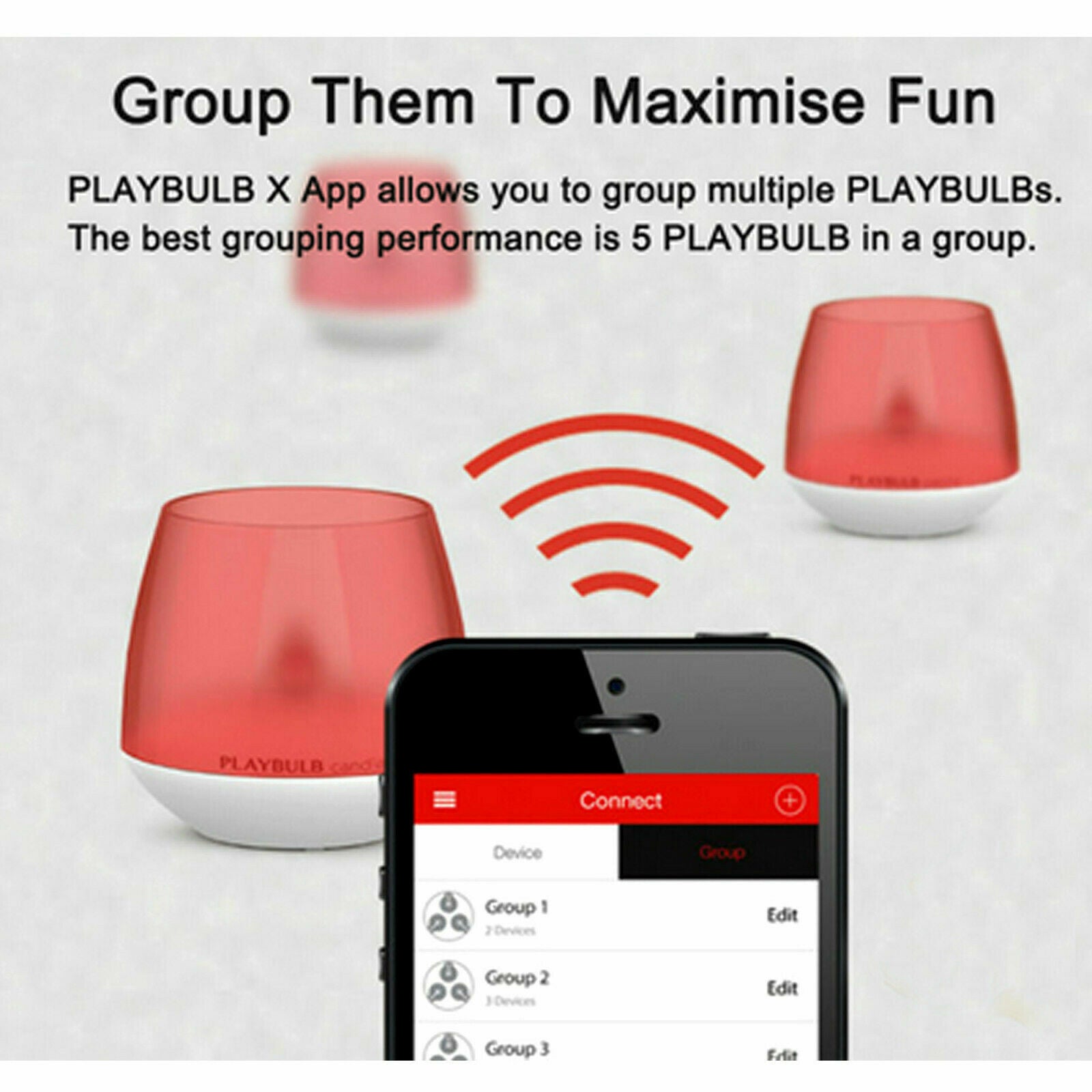 Twin Pack  PlayBulb LED Flameless Candle Night Light App Control Wedding Party