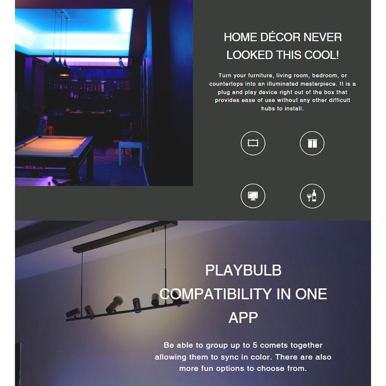 Playbulb Comet Smart Bluetooth LED Colour Light Strip Kit 2M