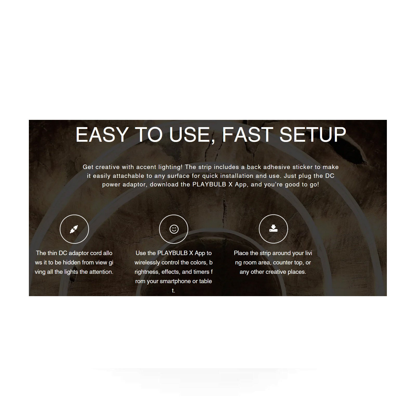 Playbulb Comet Smart Bluetooth LED Colour Light Strip Kit 2M