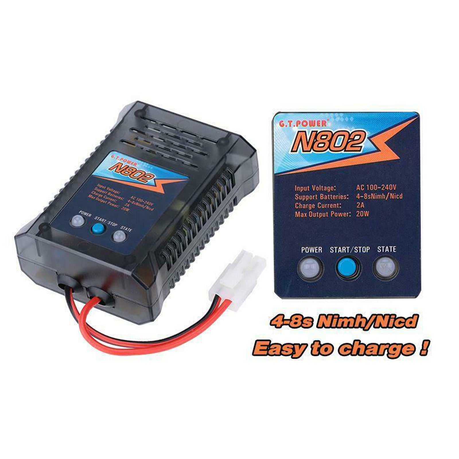 GT Power N802 NiMH NiCd Quick Battery AC Charger RC Hob 2Amp Tamiya