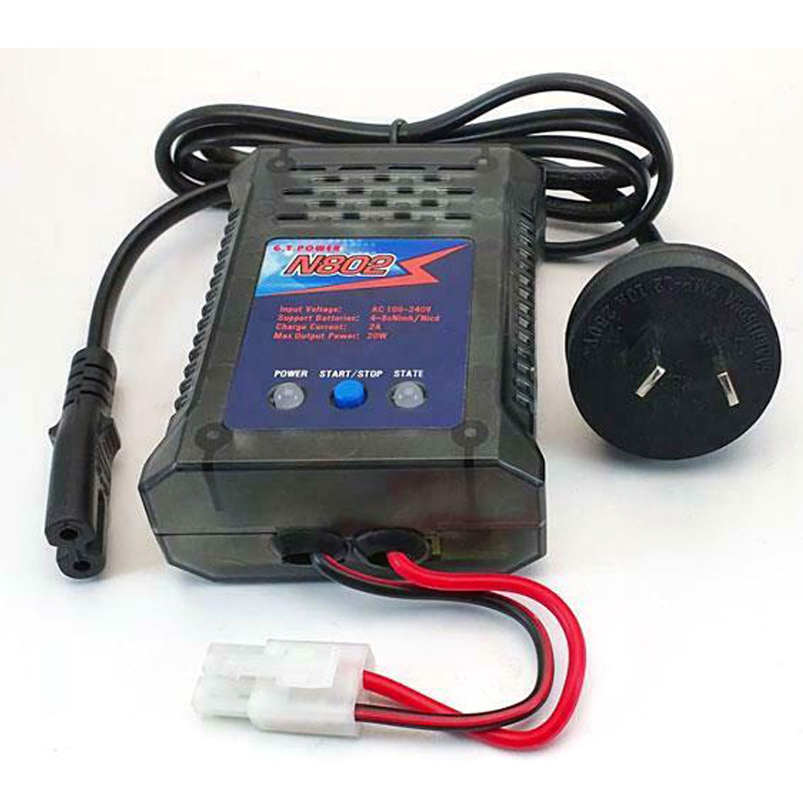GT Power N802 NiMH NiCd Quick Battery AC Charger RC Hob 2Amp Tamiya