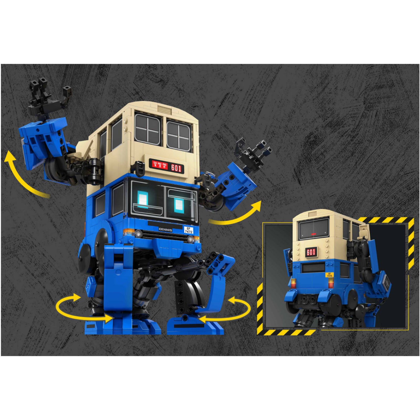 Hong Kong Machines Robot Bus Dennis Building Block Set 786pcs 14+