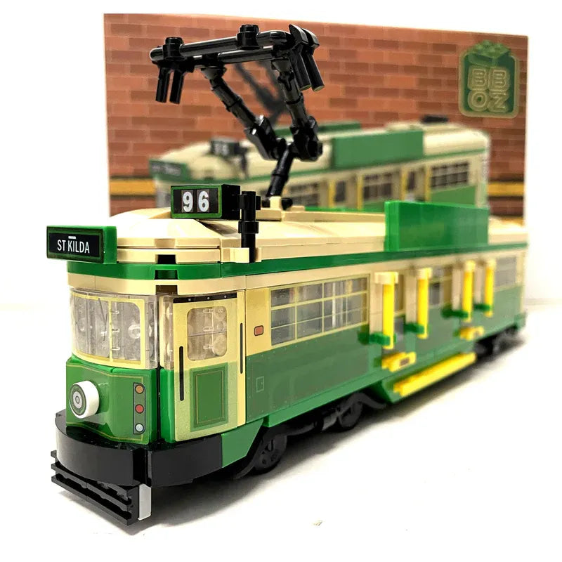 Melbourne W-Class Tram Building Block Model, 402 Pieces, 27cm Length Kit