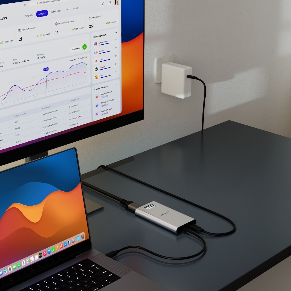 USB-C Dual 4K HDMI DisplayLink® Adapter with PD Pass-through