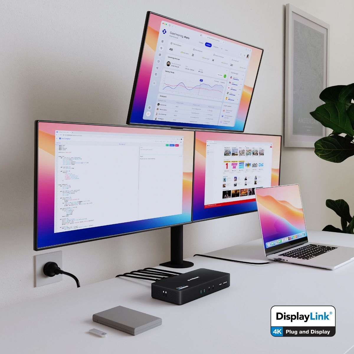 USB-C Triple 4K Display Docking Station  (DisplayLink® + HDMI-ALT)