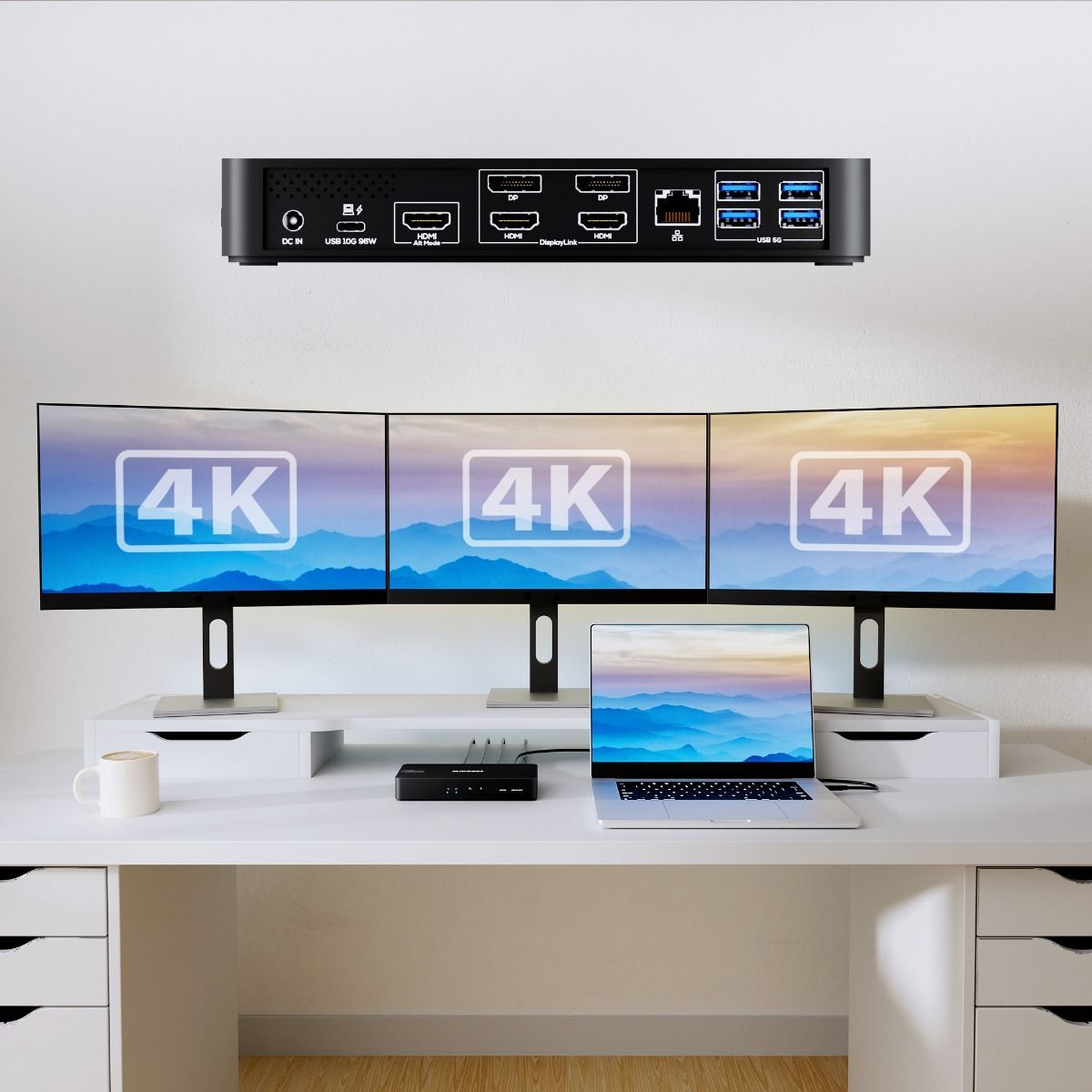USB-C Triple 4K Display Docking Station  (DisplayLink® + HDMI-ALT)