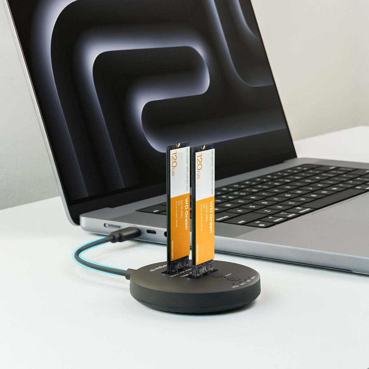 H3 USB 3.2 Gen2x2 20Gbps Dual M.2 NVMe SSD Dock with Clone Duplicator (Black)