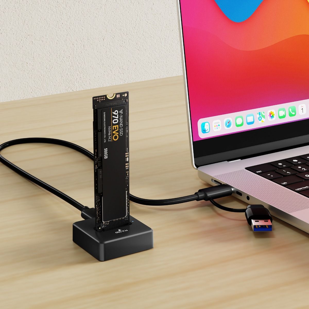 H5 Tool-Free Mini M.2 NVMe & SATA SSD Dock with USB-C 10Gbps Speed