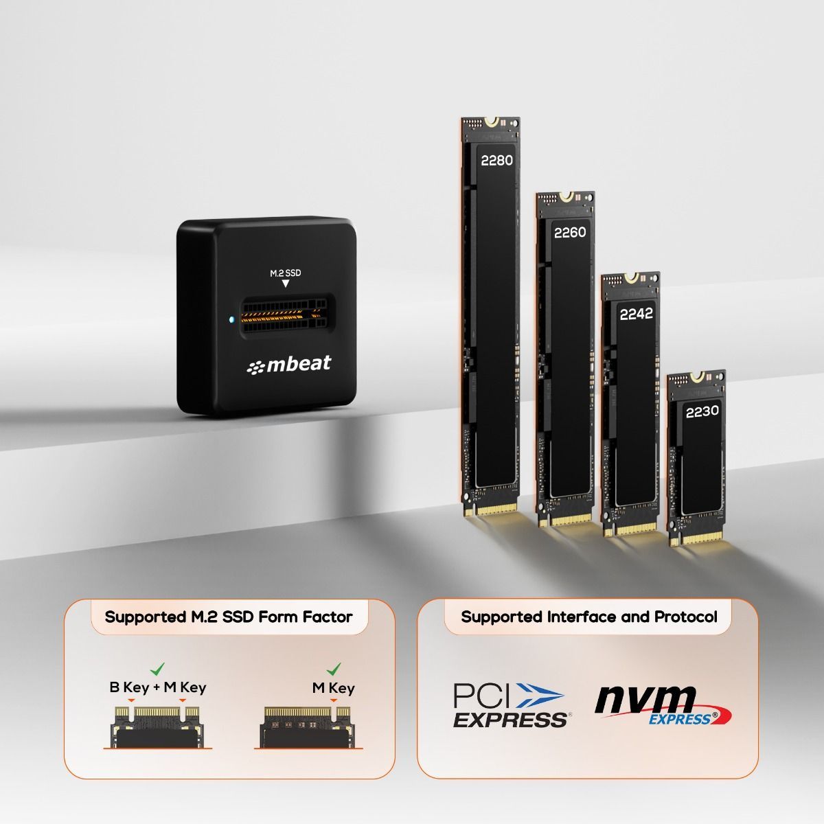 H5 Tool-Free Mini M.2 NVMe & SATA SSD Dock with USB-C 10Gbps Speed