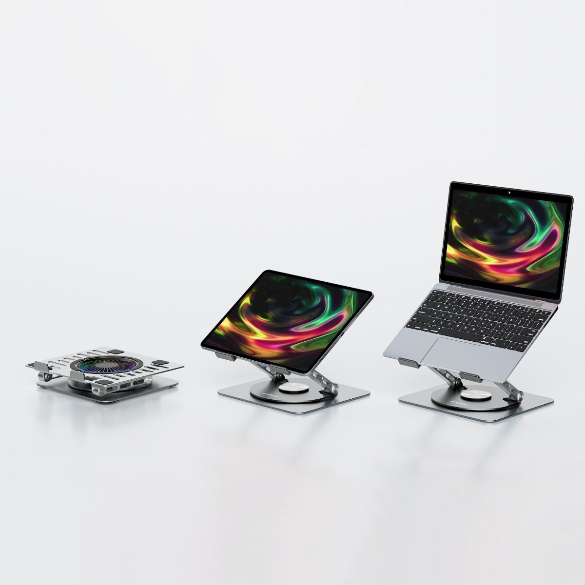 Stage S8 Rotating Laptop Stand with RGB Cooling Fan and USB Ports